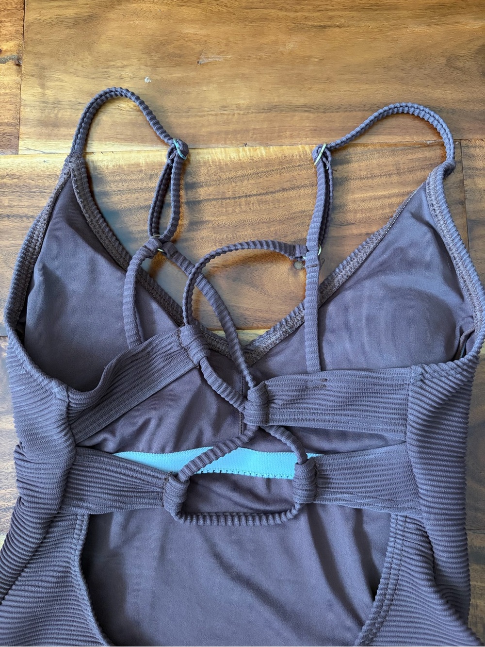 Billabong women’s One-Piece Swimsuit size Small brown ribbed - Picture 6 of 10